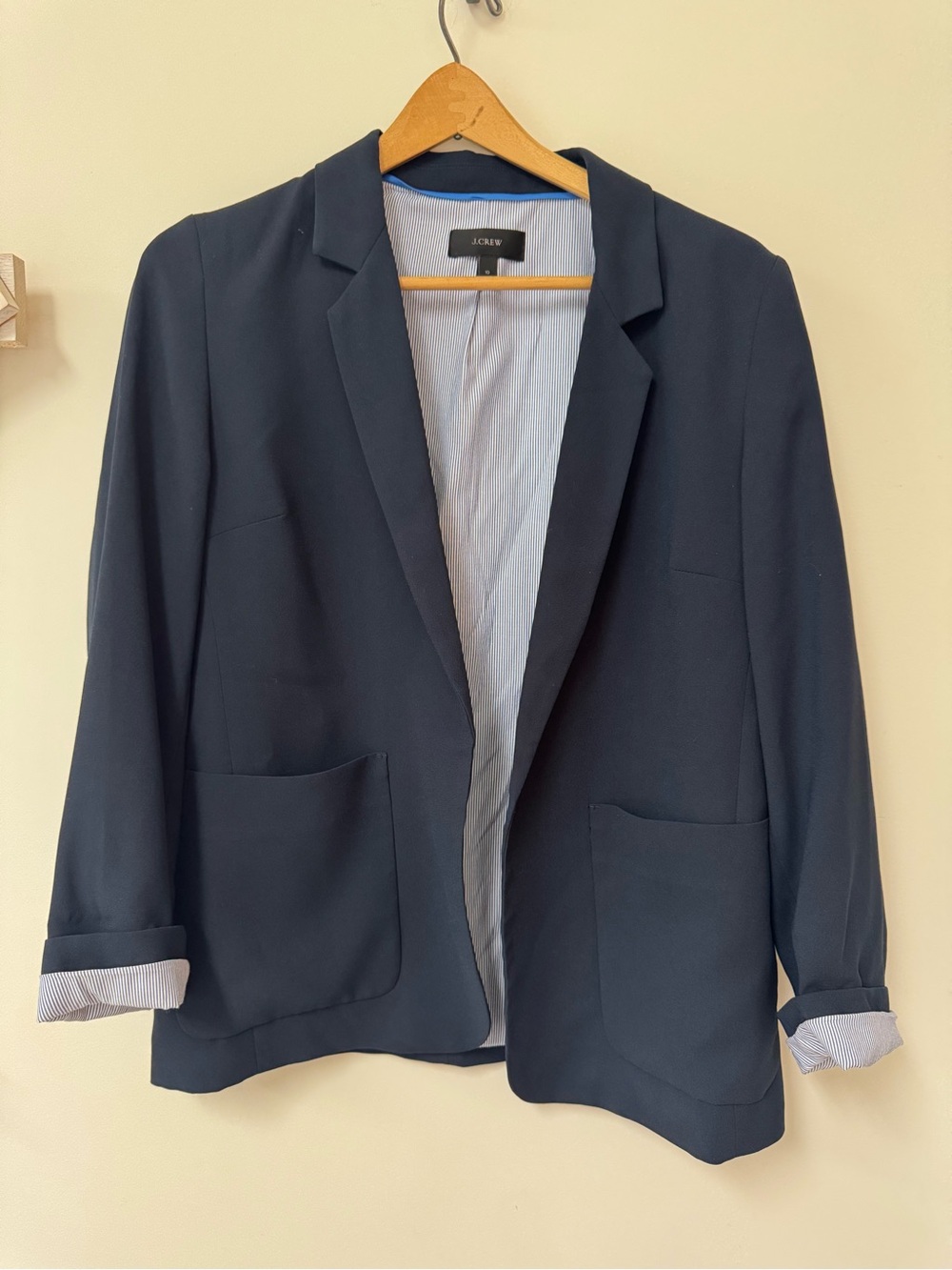 J Crew Navy Open Front Boyfriend Blazer - Picture 5 of 7